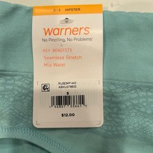 NWT Women’s Warners Size S Teal Green Hipster with overlay design MSRP $12